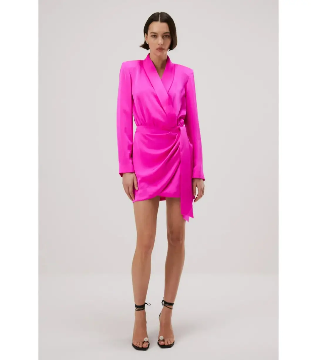 Misha Azera Satin Mini Dress in Hot Pink Size 6/XS for rent on The Volte - main image