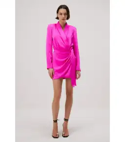 Misha Azera Satin Mini Dress in Hot Pink Size 6/XS for rent on The Volte - image 1