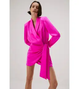Misha Azera Satin Mini Dress in Hot Pink Size 6/XS for rent on The Volte - image 3