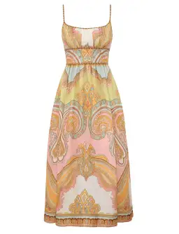 Zimmermann Maxine Picnic Midi Dress Gold Paisley Size 1 / AU 10 for rent on The Volte - image 3
