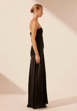 Shona Joy Adri Strapless Panelled Maxi Dress in Black Size 12 for rent on The Volte - image 4