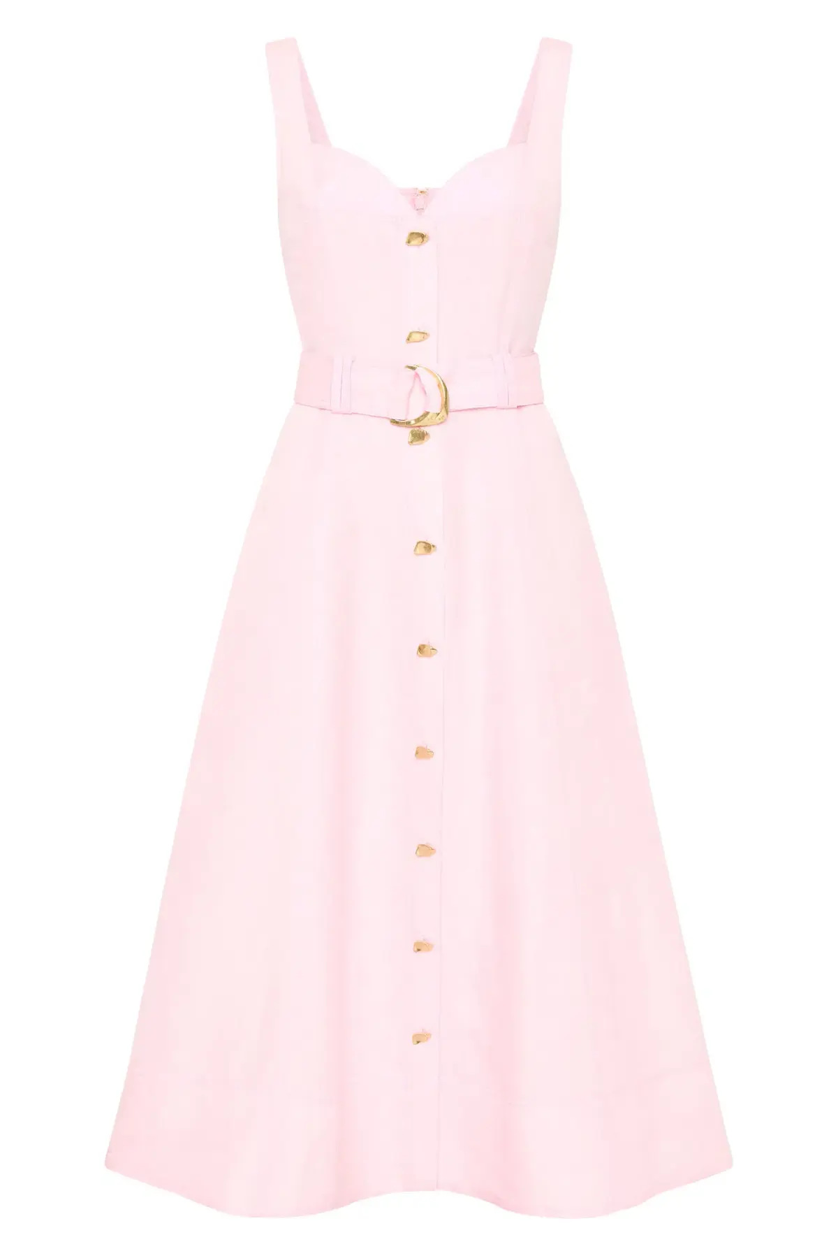 Aje Clay Belted Midi Dress Pastel Pink Size 6 - Image 4