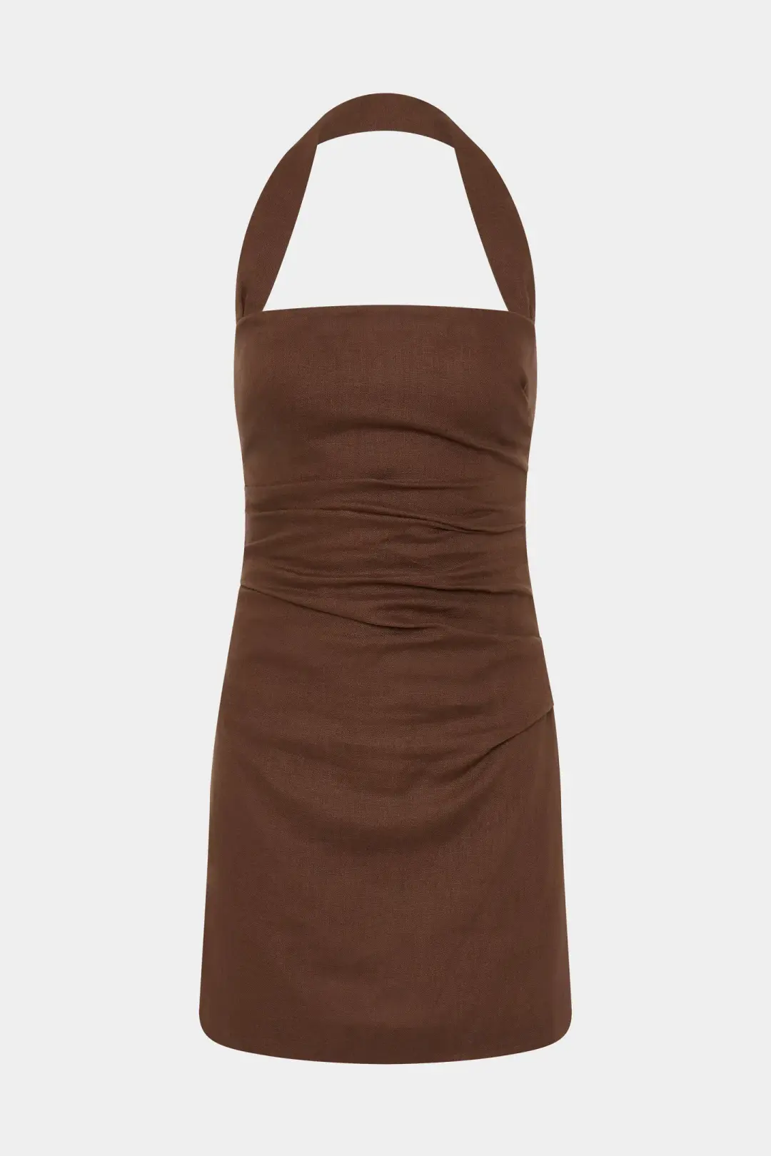 Sir the Label Noemi Halter Mini Dress in Chocolate Brown Size 1 for rent on The Volte - main image