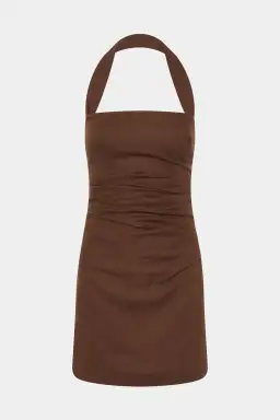Sir the Label Noemi Halter Mini Dress in Chocolate Brown Size 1 for rent on The Volte - image 6