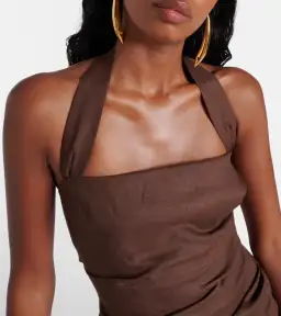Sir the Label Noemi Halter Mini Dress in Chocolate Brown Size 1 for rent on The Volte - image 5