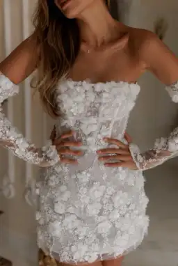 Rosie Etienne Isabelle Mini Dress White Size AU 8 for rent on The Volte - image 2