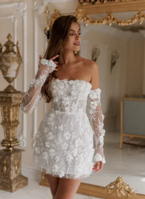 Rosie Etienne Isabelle Mini Dress White Size AU 8 for rent on The Volte - main image