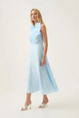 Aje Genisis Midi Dress Sea Breeze Size AU 10 for rent on The Volte - image 2