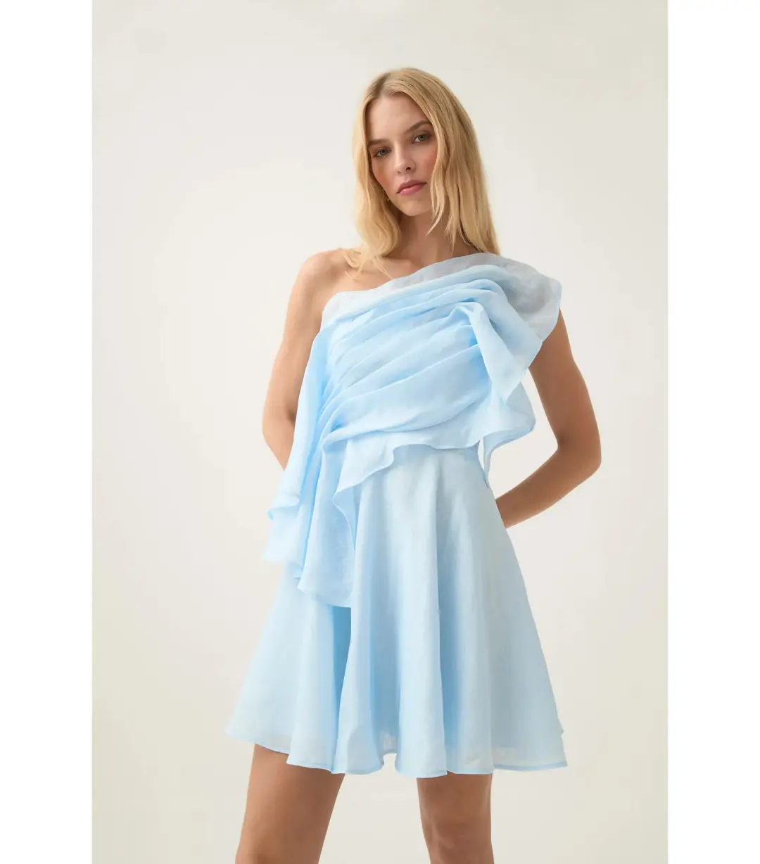 Aje Genesis Mini Dress in Sea Breeze Size AU 12 for rent on The Volte - main image