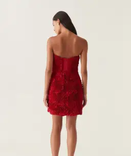 Aje Gazer Rosette Mini Dress Scarlet Red Size 6 for rent on The Volte - image 2