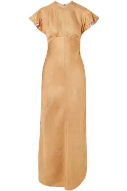 Zimmerman Frill Sleeve Maxi Dress Gold Size 10 for rent on The Volte - image 3