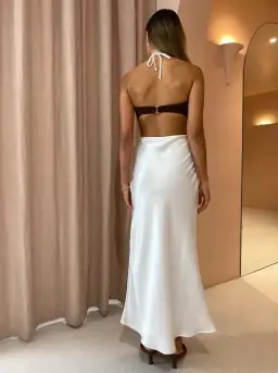 Bec & Bridge Nadia Cut Out Dress Chocolate/Ivory Size 10 for rent on The Volte - image 2