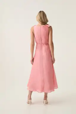 Aje Genesis Midi Dress in Washed Coral Size 14 for rent on The Volte - image 3