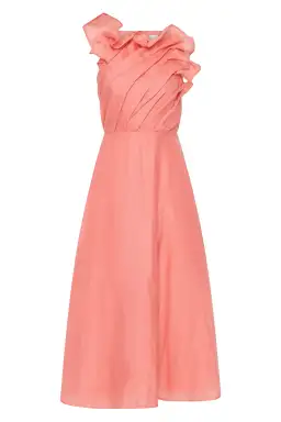 Aje Genesis Midi Dress in Washed Coral Size 14 for rent on The Volte - image 5