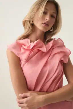 Aje Genesis Midi Dress in Washed Coral Size 14 for rent on The Volte - image 4