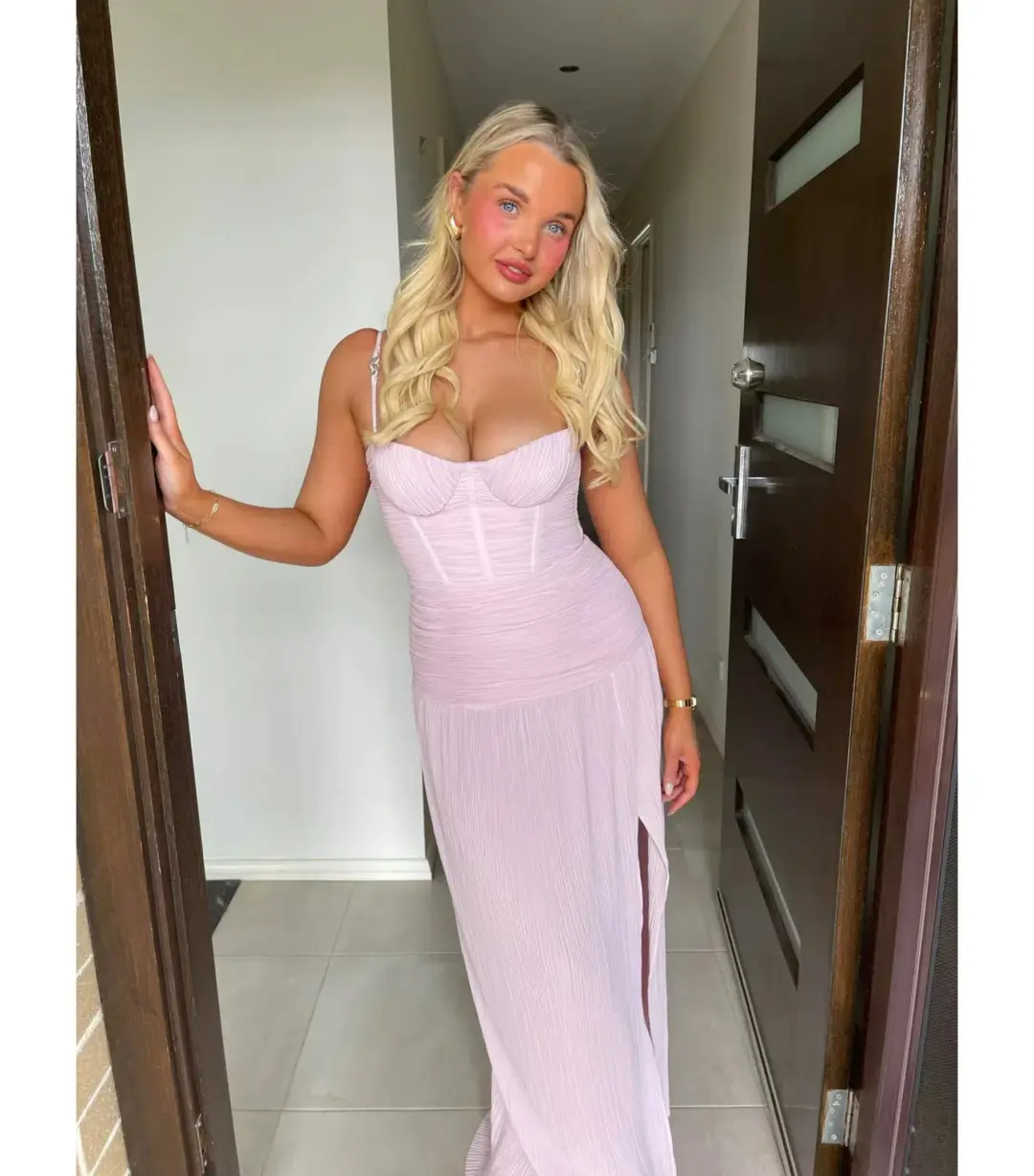 Manning Cartell Double Time Pleat Dress In Hydrangea Size AU 12 for rent on The Volte - main image