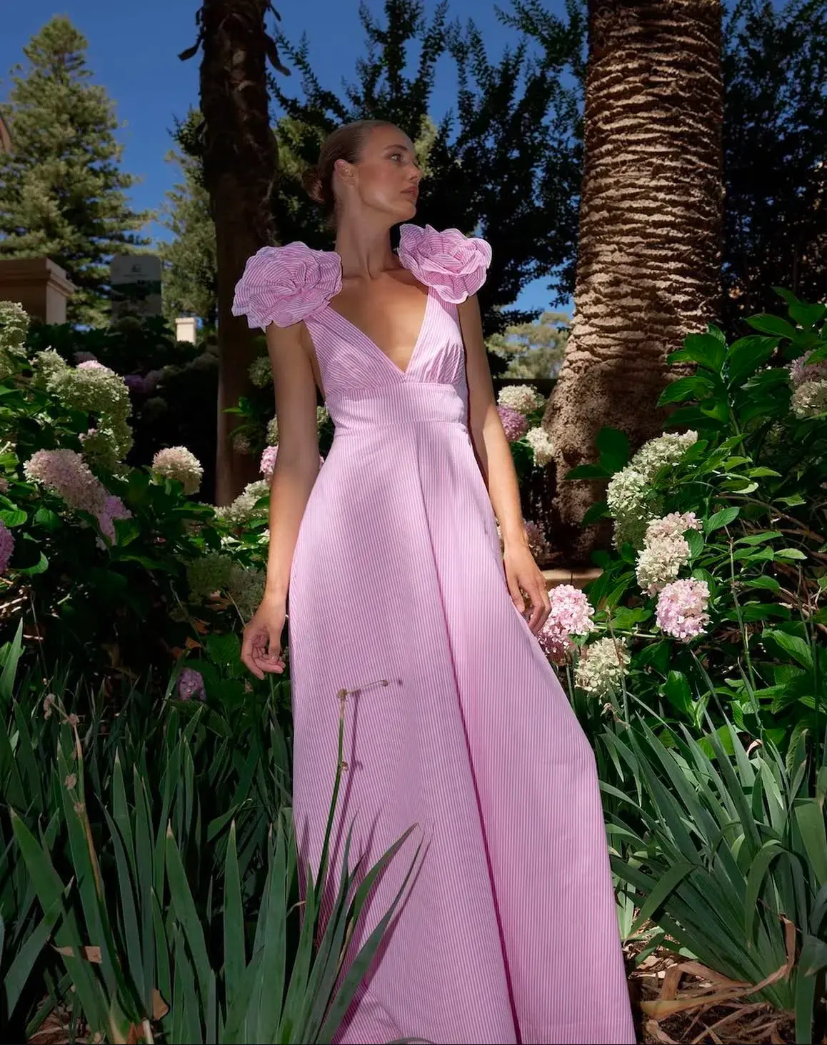 Aston Studio The Eliza Dress In Fuchsia Fine Stripe Size AU 8 - Image 2