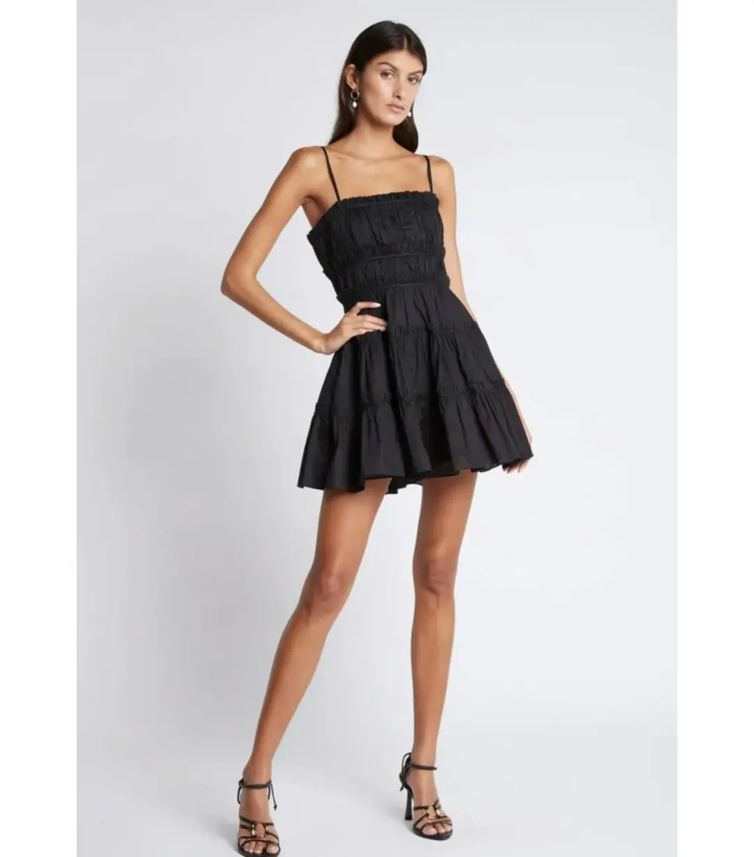 Aje Breathless Mini Dress Black Size AU 8 for rent on The Volte - main image