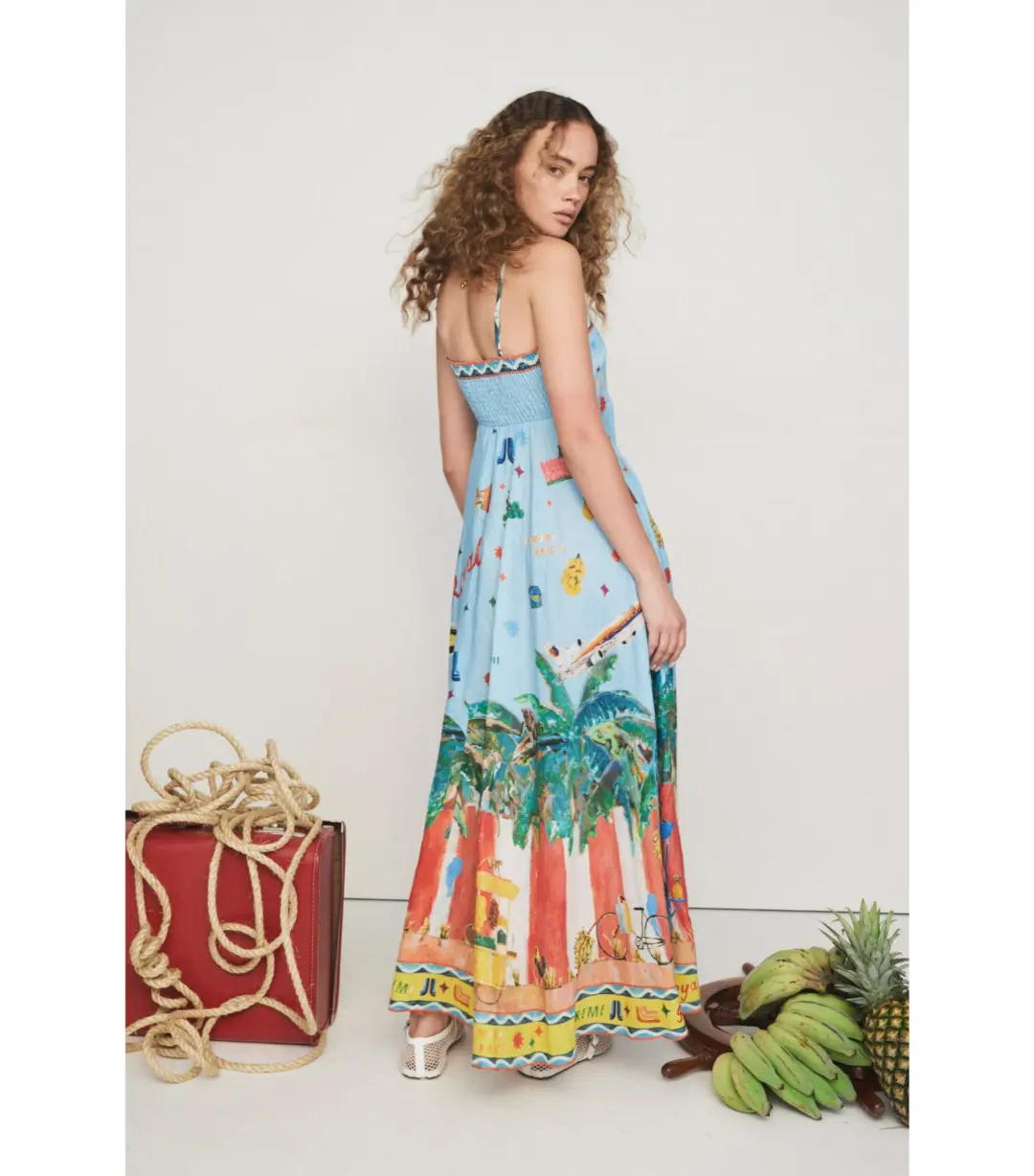 Alemais All Aboard Dress Blue Print Size AU 10 for rent on The Volte - main image