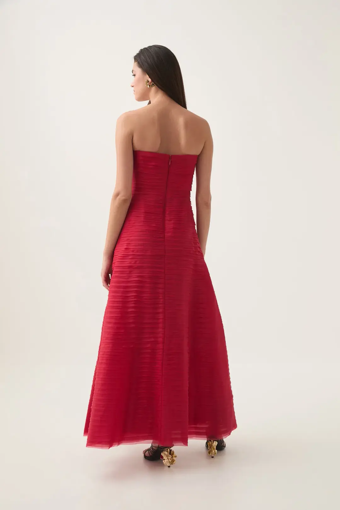 Aje Soundscape Maxi Dress in Scarlet Red Size 6 for rent on The Volte - main image