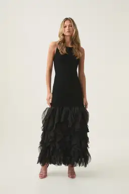 Aje Elations Knit Maxi Dress Black Size 10 for rent on The Volte - image 1