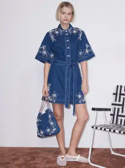 Alémais Carmen Mini Dress Blue Size AU 16 for rent on The Volte - image 1