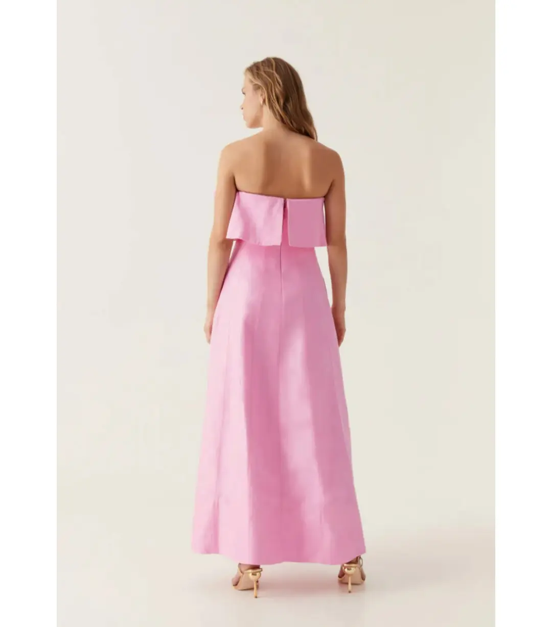 Aje Shallows Strapless Gown Pink Size AU 10 for rent on The Volte - main image