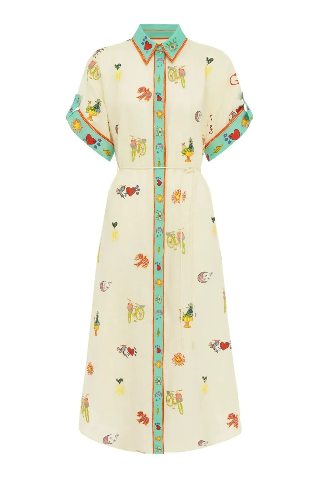 ALEMAIS HOLIDAY GO-TO EMBROIDERED SHIRTDRESS SIZE 10 for rent on The Volte - main image