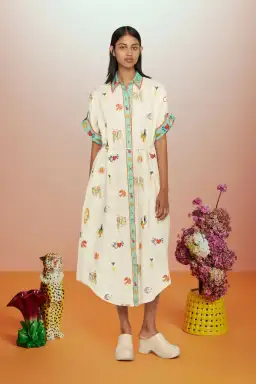 ALEMAIS HOLIDAY GO-TO EMBROIDERED SHIRTDRESS SIZE 10 for rent on The Volte - image 2