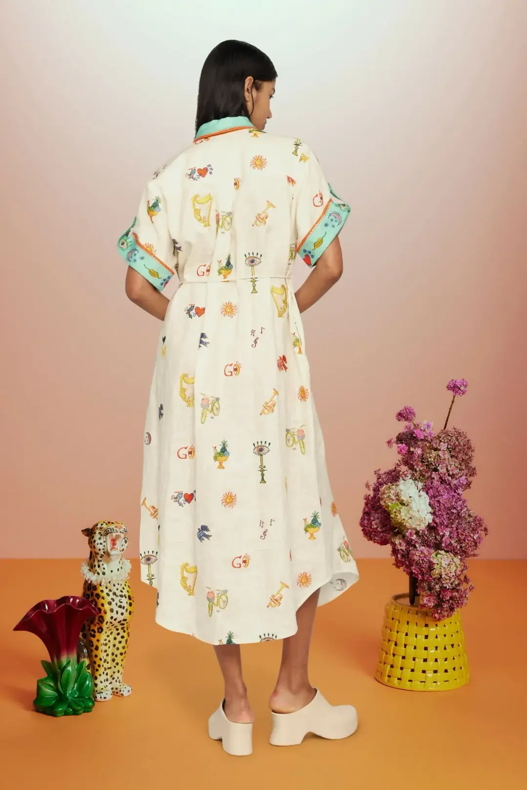 ALEMAIS HOLIDAY GO-TO EMBROIDERED SHIRTDRESS SIZE 10 for rent on The Volte - main image