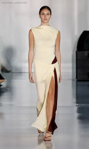 Bec and Bridge Greta Twist Maxi Dress in Butter AU 10 for rent on The Volte - main image