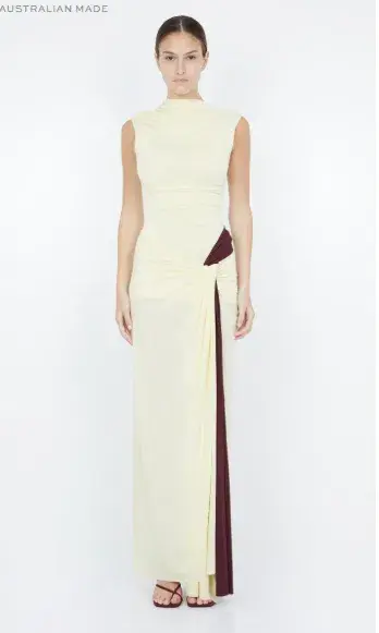 Bec and Bridge Greta Twist Maxi Dress in Butter AU 10 for rent on The Volte - main image