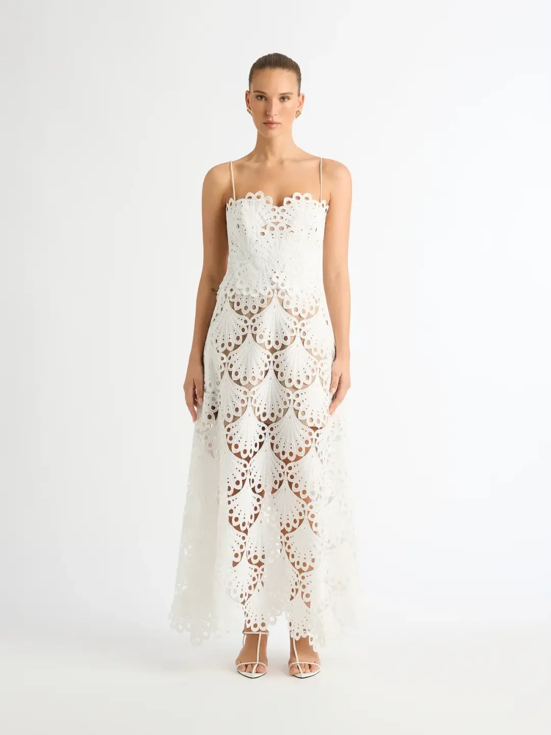 Sheike Ella Lace Maxi Dress White Size 10 for rent on The Volte - main image