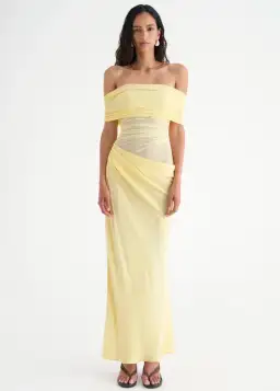 Benni Nico Midi Dress Yellow Size 12