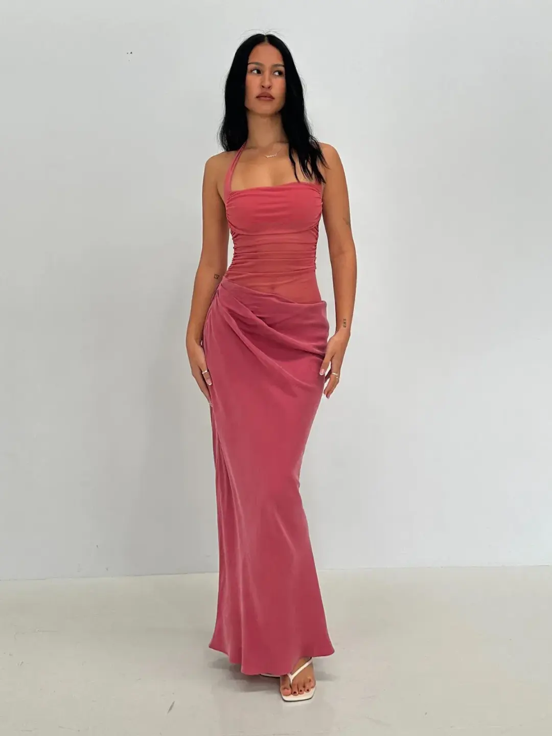 BENNI Gina Maxi Dress in Rose Size AU 8 for rent on The Volte - main image