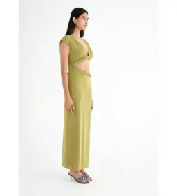Benni Henri Twist Maxi Dress in Chartreuse Size AU 6 for rent on The Volte - image 2