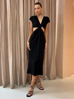 Acler Sturmer Midi Dress in Black Size 14 for rent on The Volte - image 3