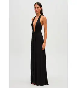 MISHA Jennifer Cupro Maxi Dress Black Size 6/XS for rent on The Volte - image 4