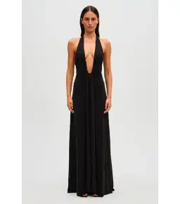 MISHA Jennifer Cupro Maxi Dress Black Size 6/XS for rent on The Volte - image 1
