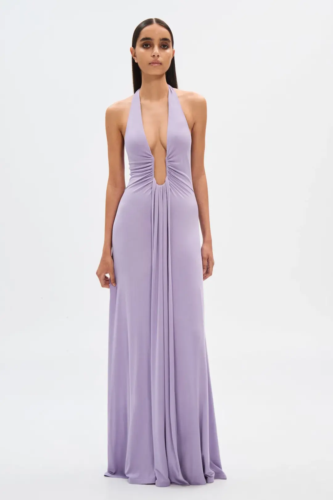 Misha Jennifer Cupro Maxi Dress Lilac Size 6/XS for rent on The Volte - main image