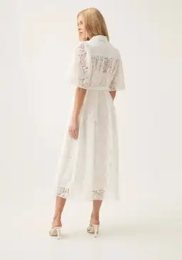 Aje Laicey Paisley Midi Dress Ivory Size 16 for rent on The Volte - image 3