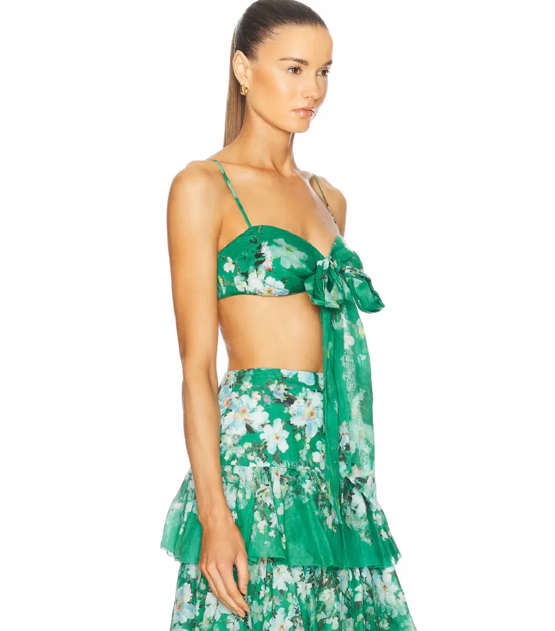 Zimmermann Everley Set Green Floral Size 0 / AU 8 for rent on The Volte - main image