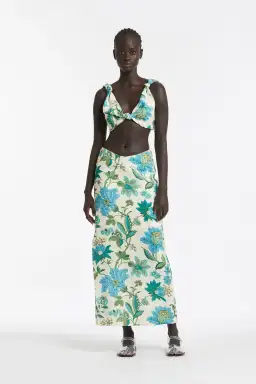 Sir The Label Alexandre Knot Bralette and Midi Skirt Set in Marguerite Print Size 3/ AU 12
