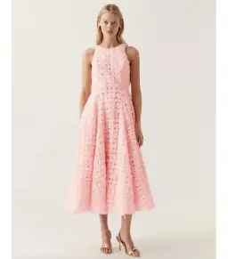 Aje Quintette Backless Midi Dress Pink Size AU 10