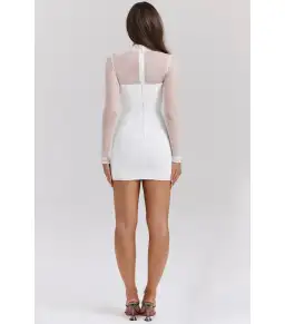 House Of CB Holly Plunge Mini Dress White Size XS / AU 6 for rent on The Volte - image 4