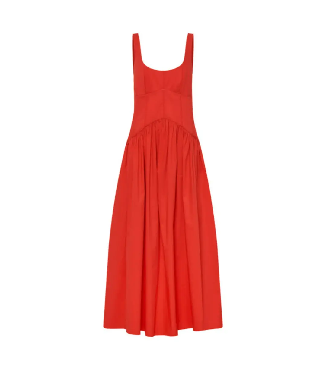 Oroton Tie Back Sundress Poppy Red Size AU 8 for rent on The Volte - main image