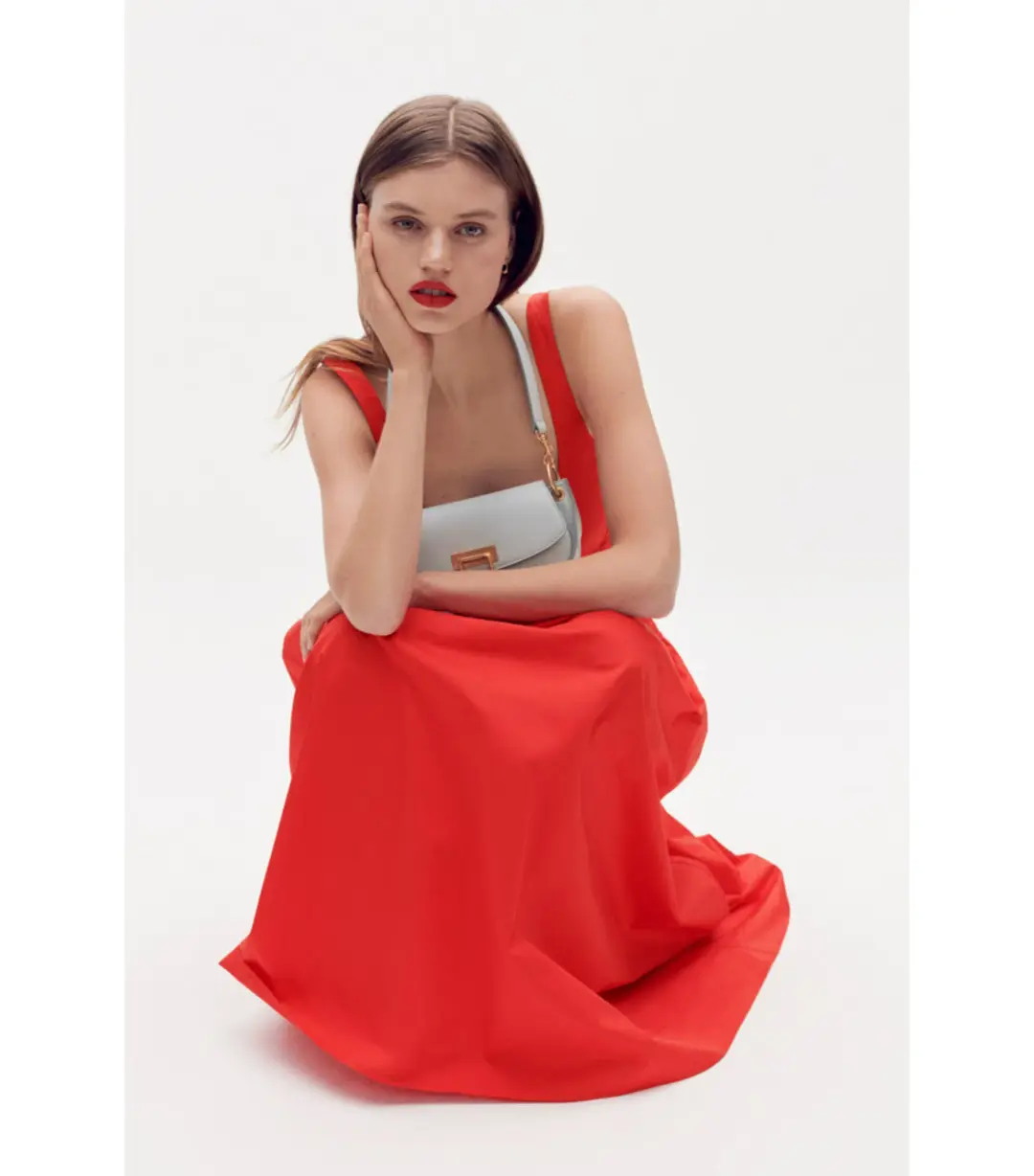 Oroton Tie Back Sundress Poppy Red Size AU 8 for rent on The Volte - main image