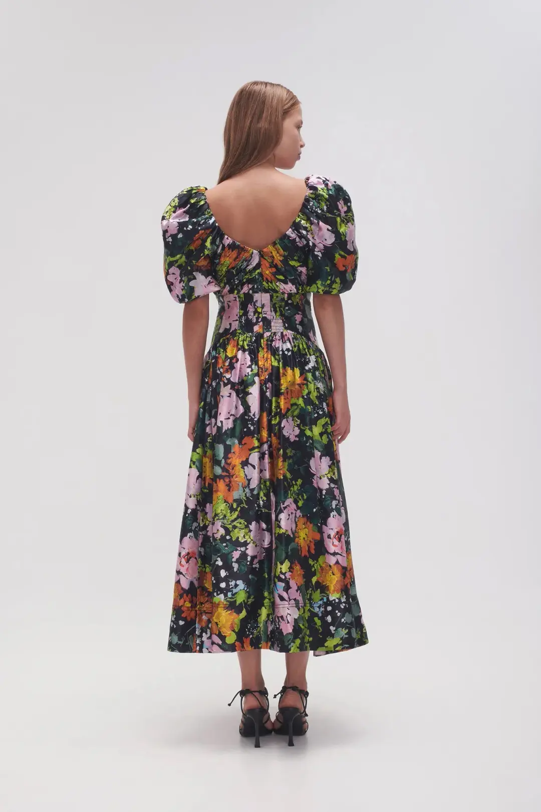 Aje Gabrielle Plunge Midi Dress Midnight Floral Size AU 10 for rent on The Volte - main image