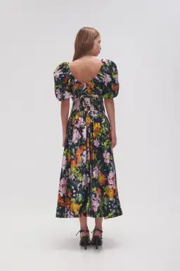 Aje Gabrielle Plunge Midi Dress Midnight Floral Size AU 10 for rent on The Volte - image 3