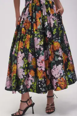 Aje Gabrielle Plunge Midi Dress Midnight Floral Size AU 10 for rent on The Volte - image 4